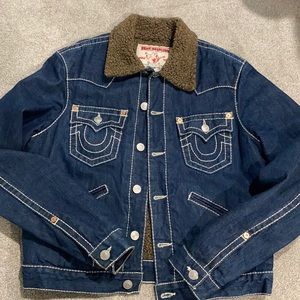 True Religion trucker Shearling denim jacket